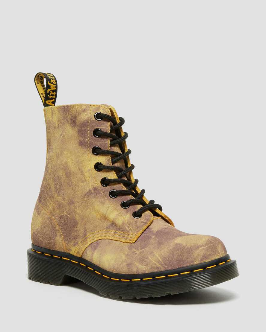 Botines Dr Martens 1460 Pascal Tie Dye Leather Lace Up Mujer Amarillo  España |  79618-ORKX