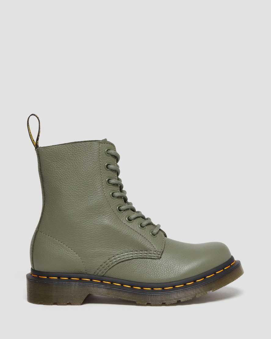 Botines Dr Martens 1460 Pascal Virginia Leather Mujer Kaki Verde  España |  69318-LRWT