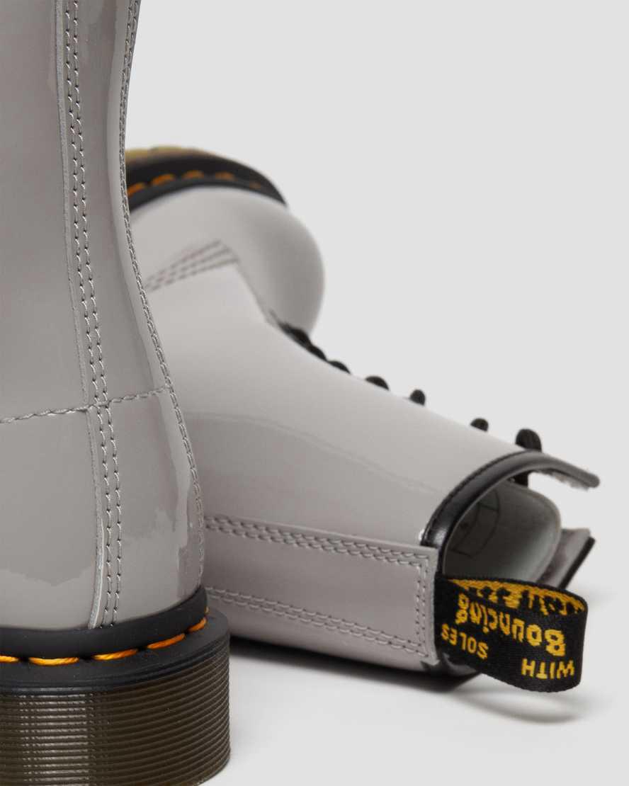 Botines Dr Martens 1460 Patent Leather Lace Up Mujer Gris  España |  30526-NJMF