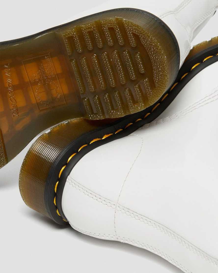 Botines Dr Martens 1460 Patent Leather Lace Up Mujer Blancas  España |  41908-DSWF