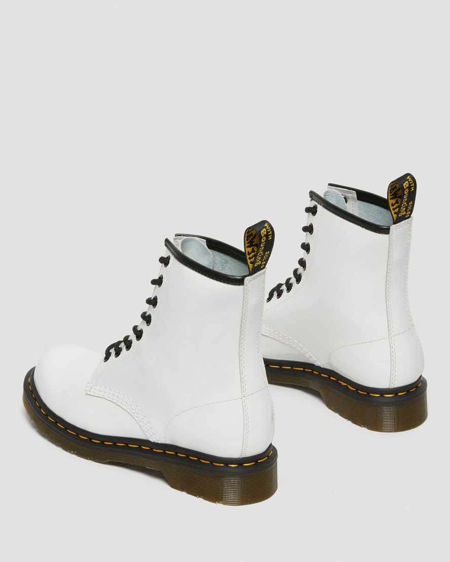 Botines Dr Martens 1460 Patent Leather Lace Up Mujer Blancas  España |  41908-DSWF