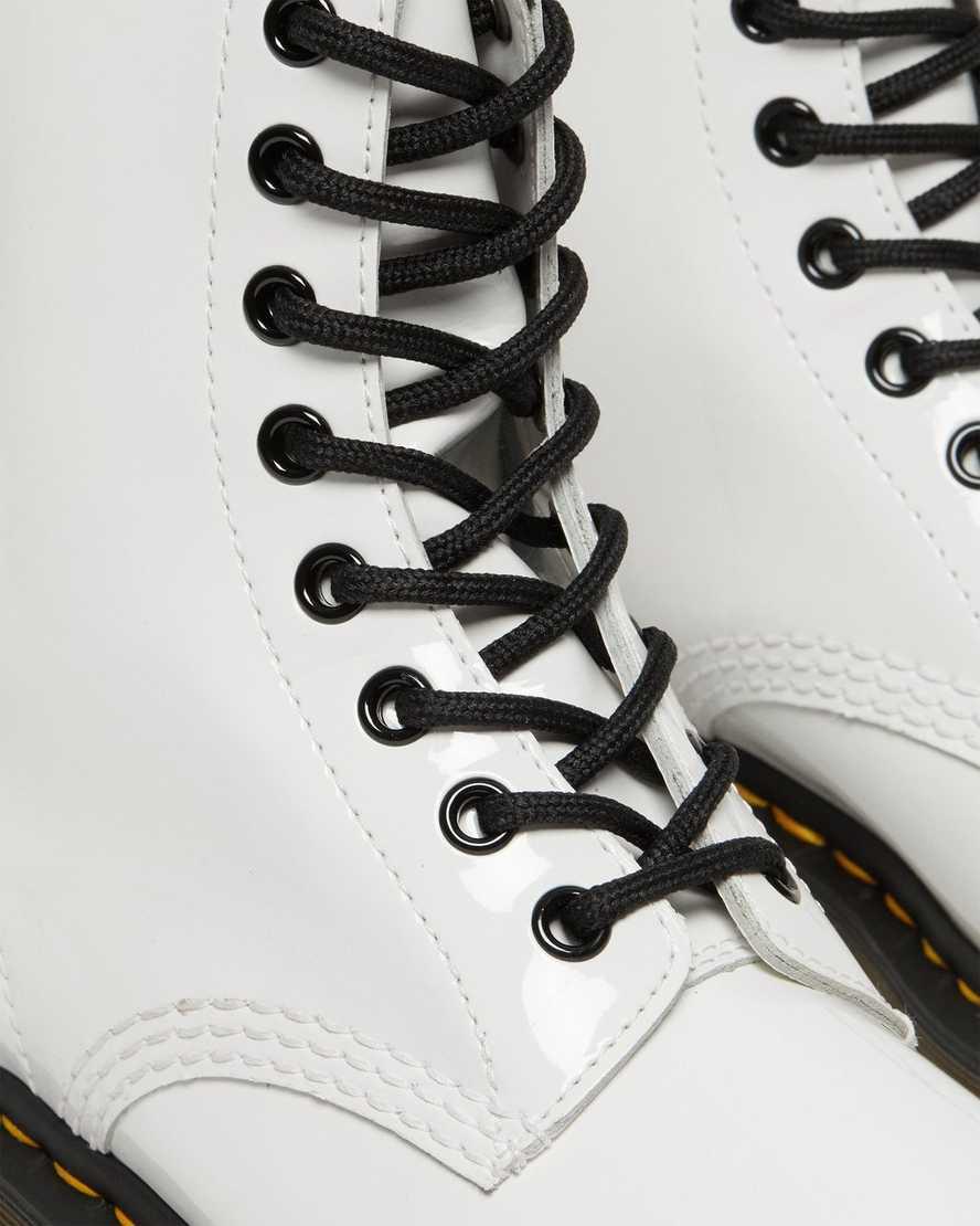 Botines Dr Martens 1460 Patent Leather Lace Up Mujer Blancas  España |  41908-DSWF