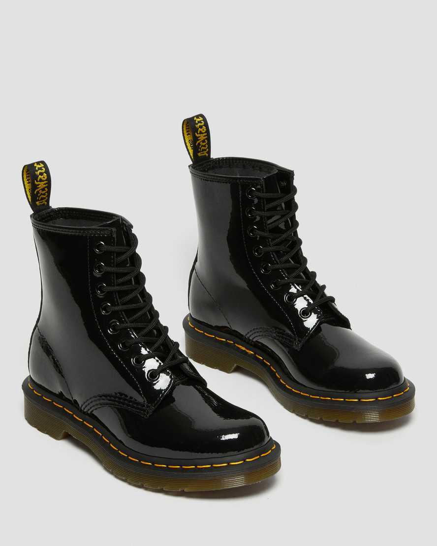 Botines Dr Martens 1460 Patent Leather Lace Up Mujer Negras  España |  49675-TCGI