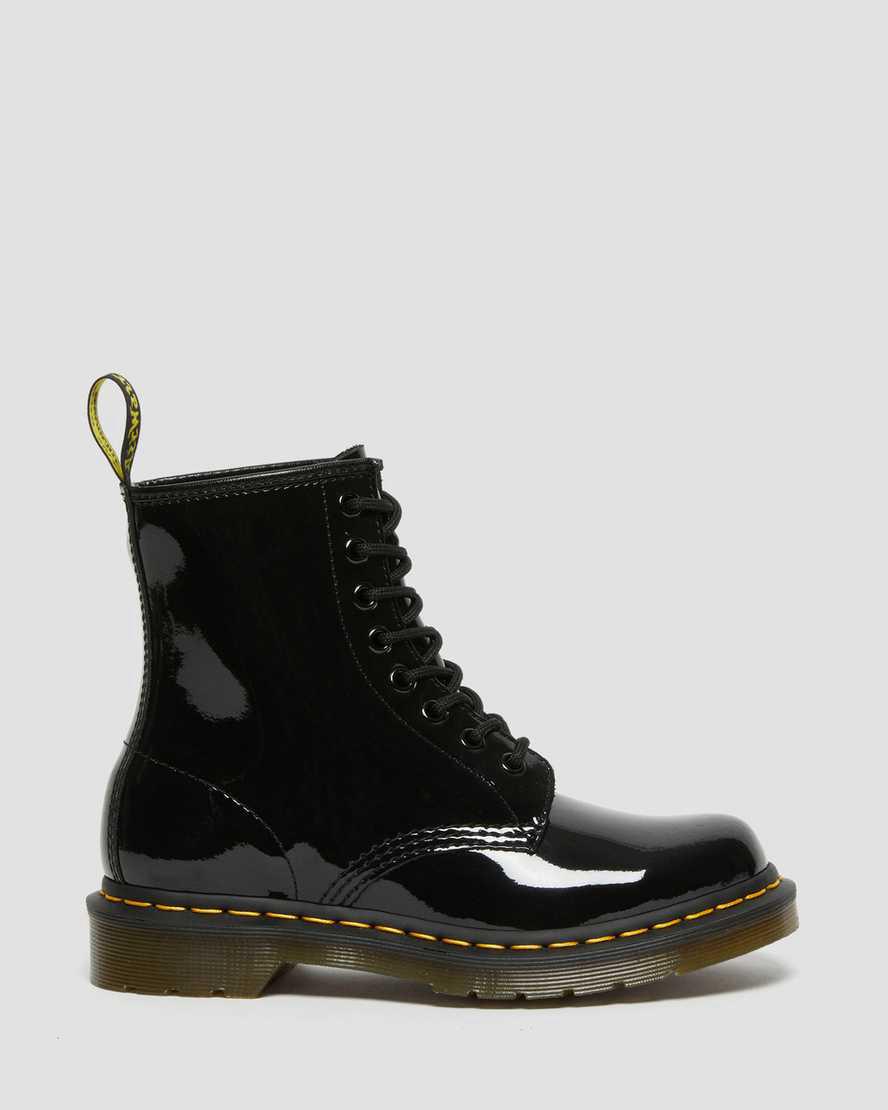 Botines Dr Martens 1460 Patent Leather Lace Up Mujer Negras  España |  49675-TCGI