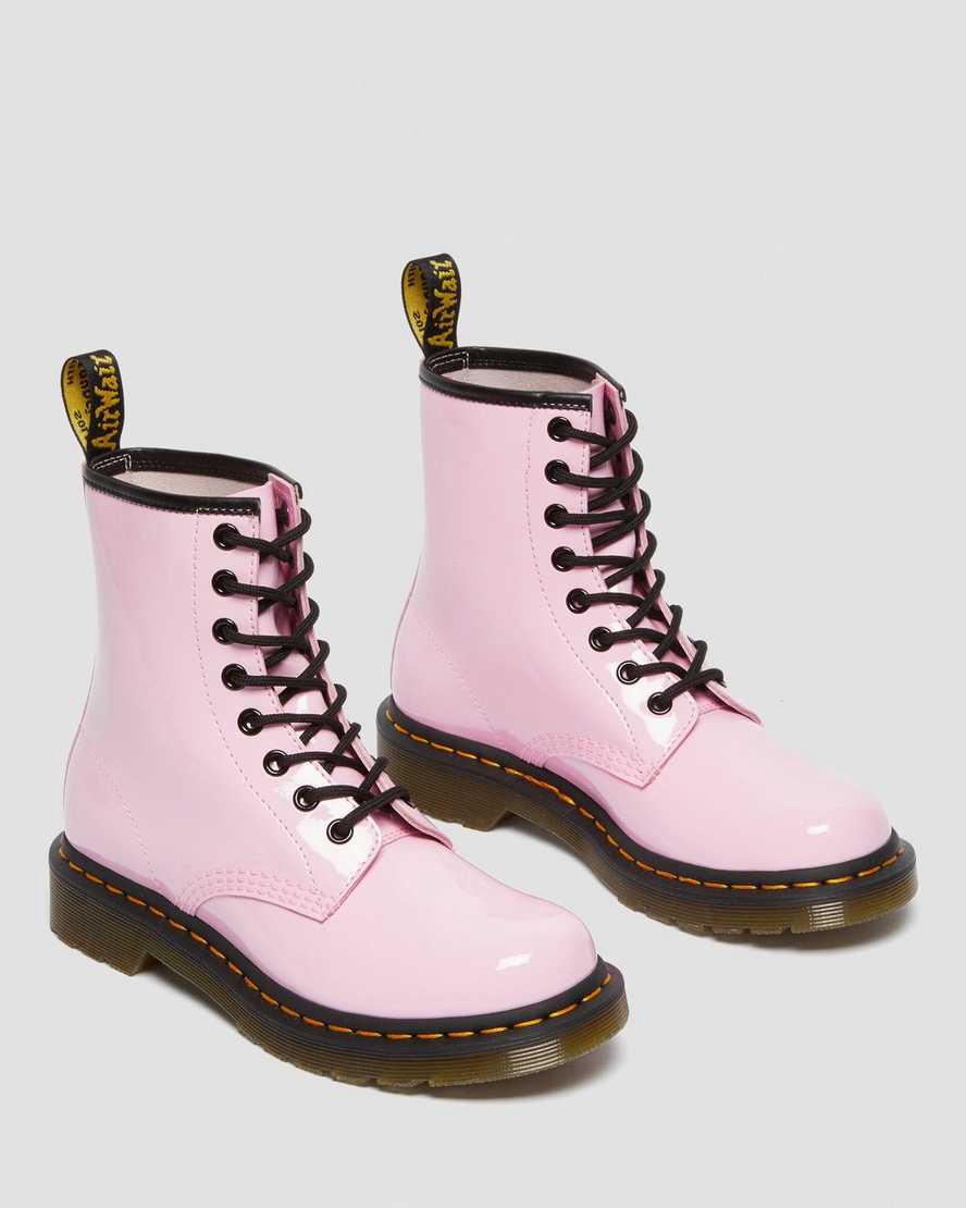 Botines Dr Martens 1460 Patent Leather Lace Up Mujer Rosas  España |  91425-YGPU