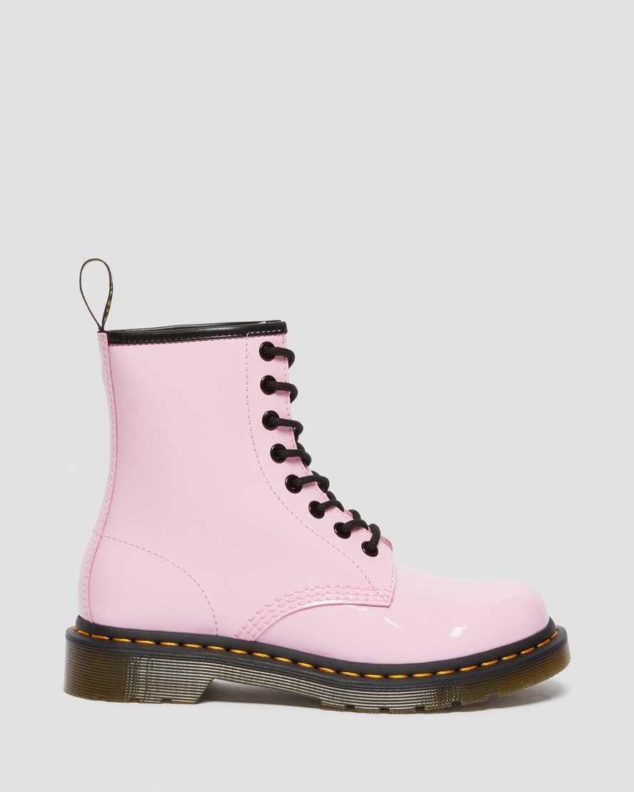 Botines Dr Martens 1460 Patent Leather Lace Up Mujer Rosas  España |  91425-YGPU