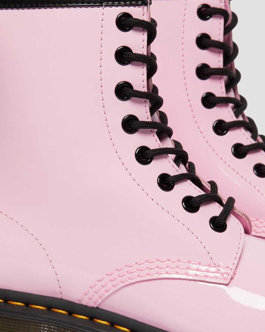 Botines Dr Martens 1460 Patent Leather Lace Up Mujer Rosas  España |  91425-YGPU
