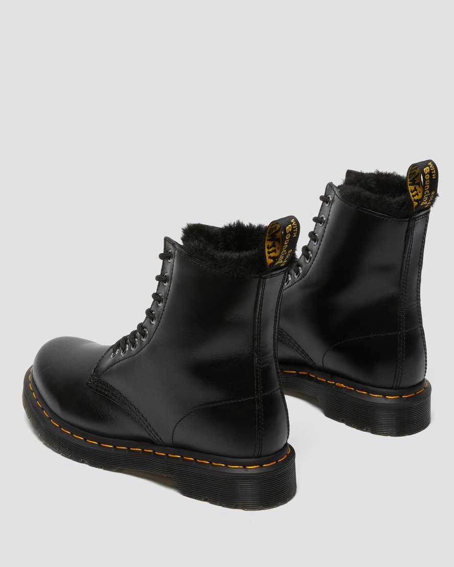 Botines Dr Martens 1460 Serena Faux Fur Lined Lace Up Mujer Gris Oscuro  España |  60914-GFRE