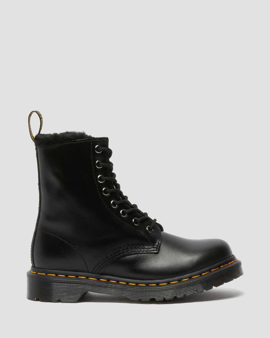 Botines Dr Martens 1460 Serena Faux Fur Lined Lace Up Mujer Gris Oscuro  España |  60914-GFRE
