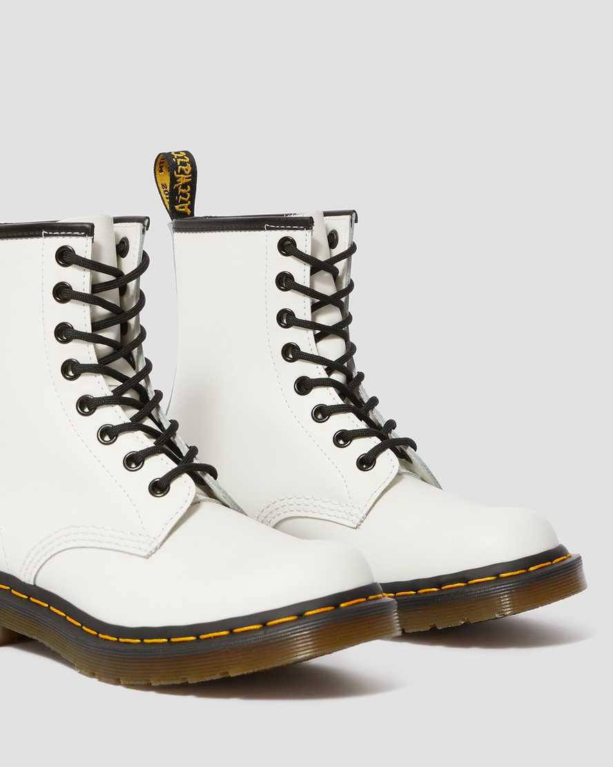 Botines Dr Martens 1460 Smooth Leather Lace Up Mujer Blancas  España |  19345-NMXI