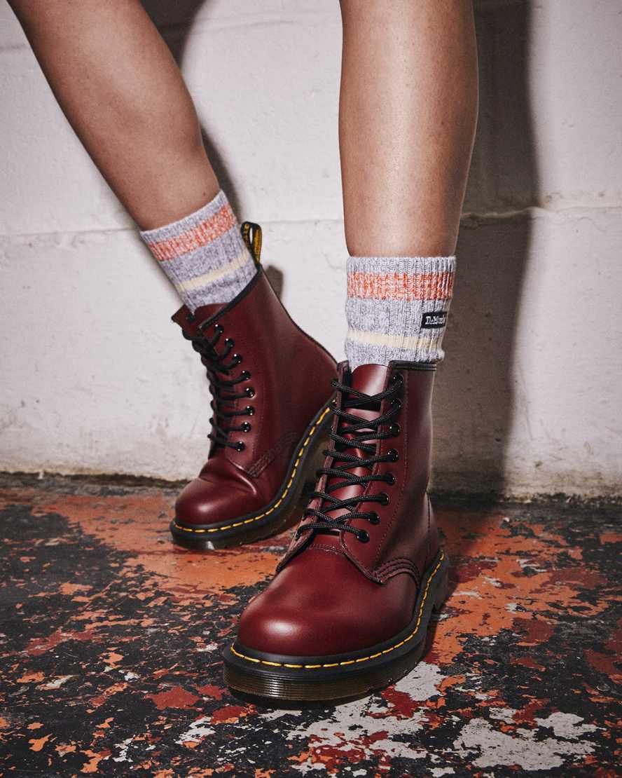 Botines Dr Martens 1460 Smooth Leather Lace Up Hombre Rojas  España |  19758-SXPG