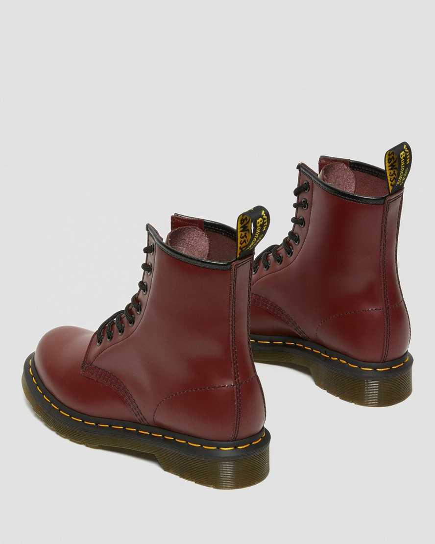 Botines Dr Martens 1460 Smooth Leather Lace Up Mujer Rojas  España |  28516-SVLT