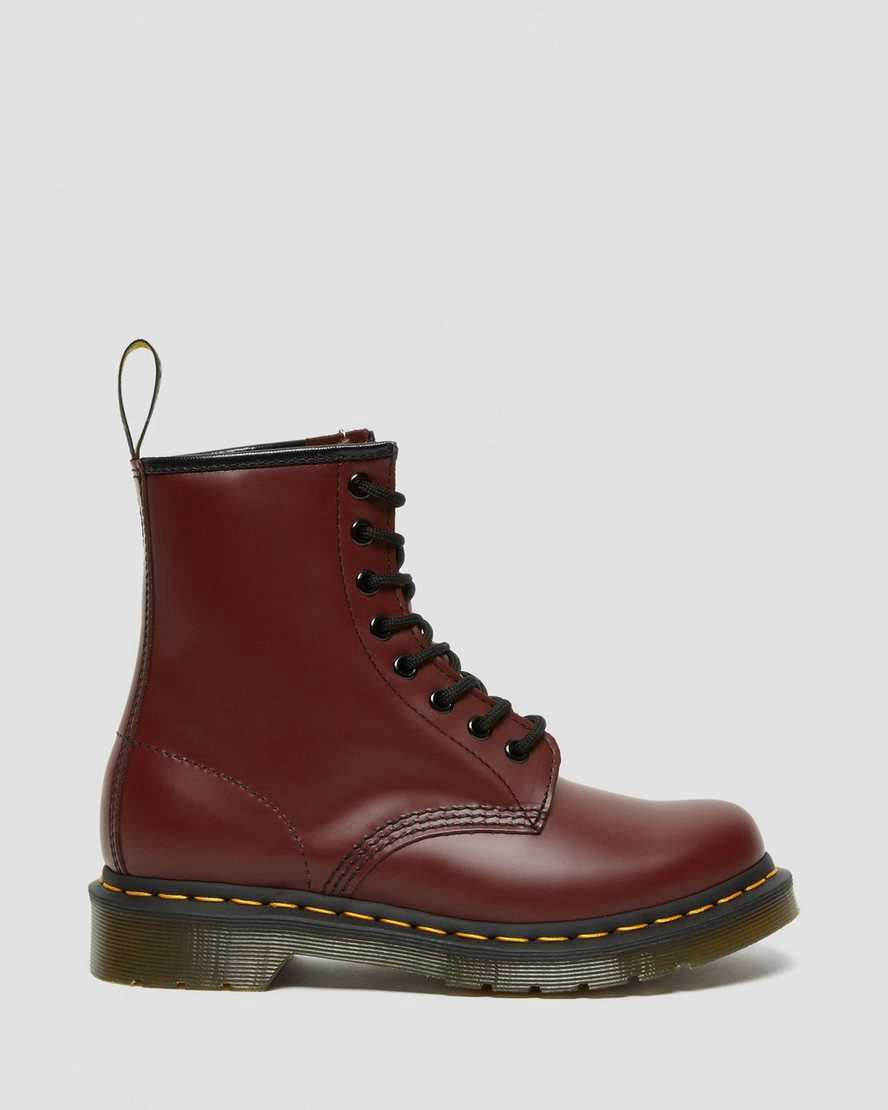Botines Dr Martens 1460 Smooth Leather Lace Up Mujer Rojas  España |  28516-SVLT