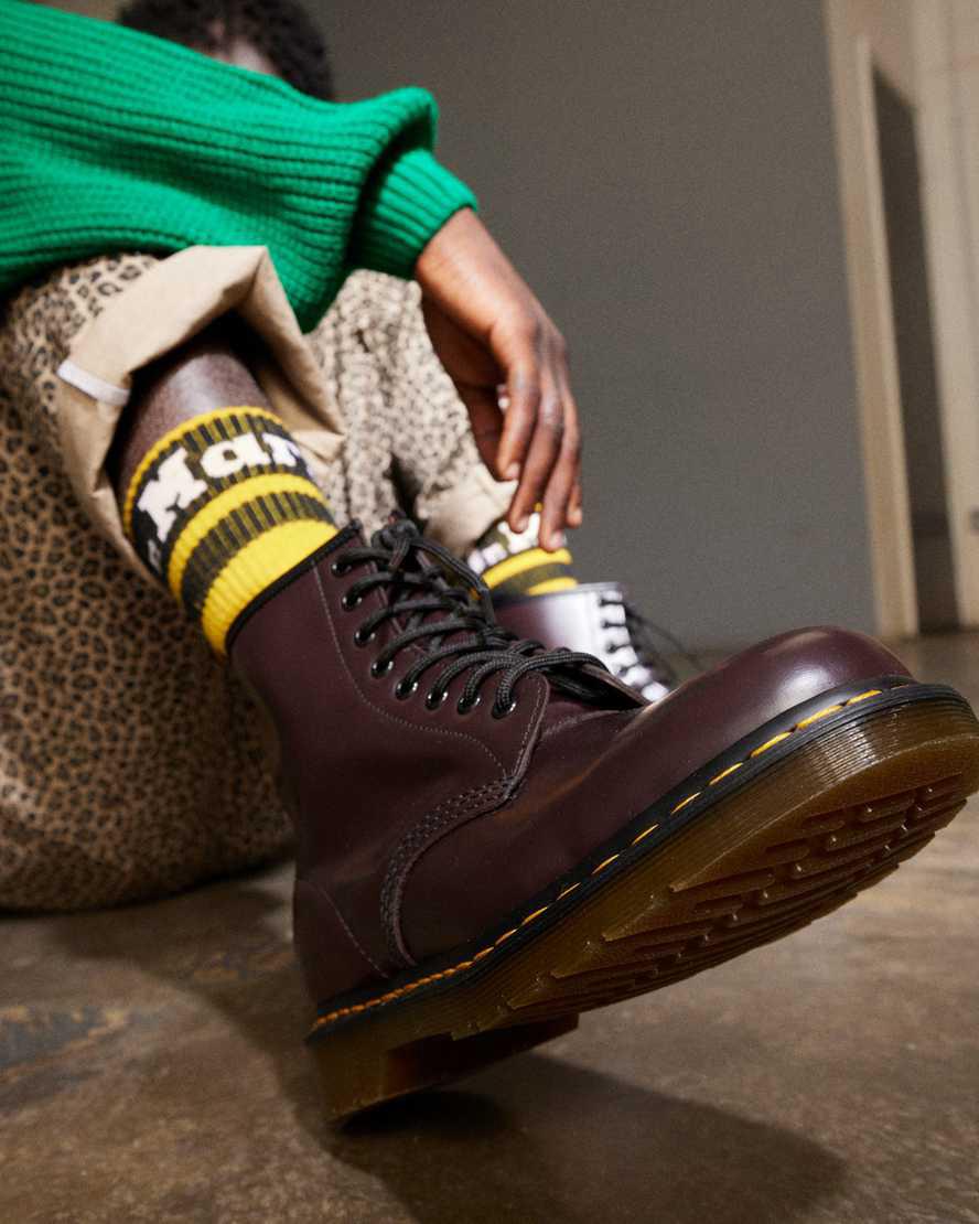 Botines Dr Martens 1460 Smooth Leather Lace Up Mujer Burdeos  España |  42681-GZAP
