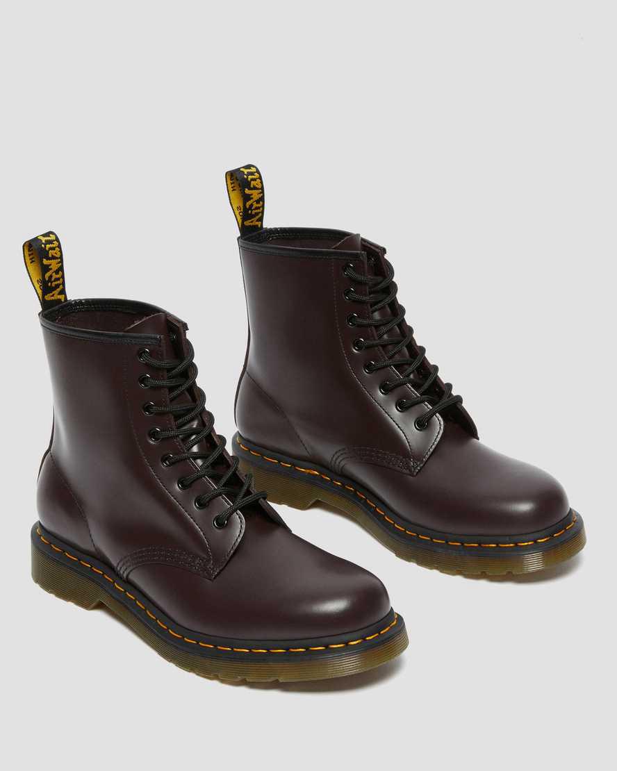 Botines Dr Martens 1460 Smooth Leather Lace Up Mujer Burdeos  España |  42681-GZAP