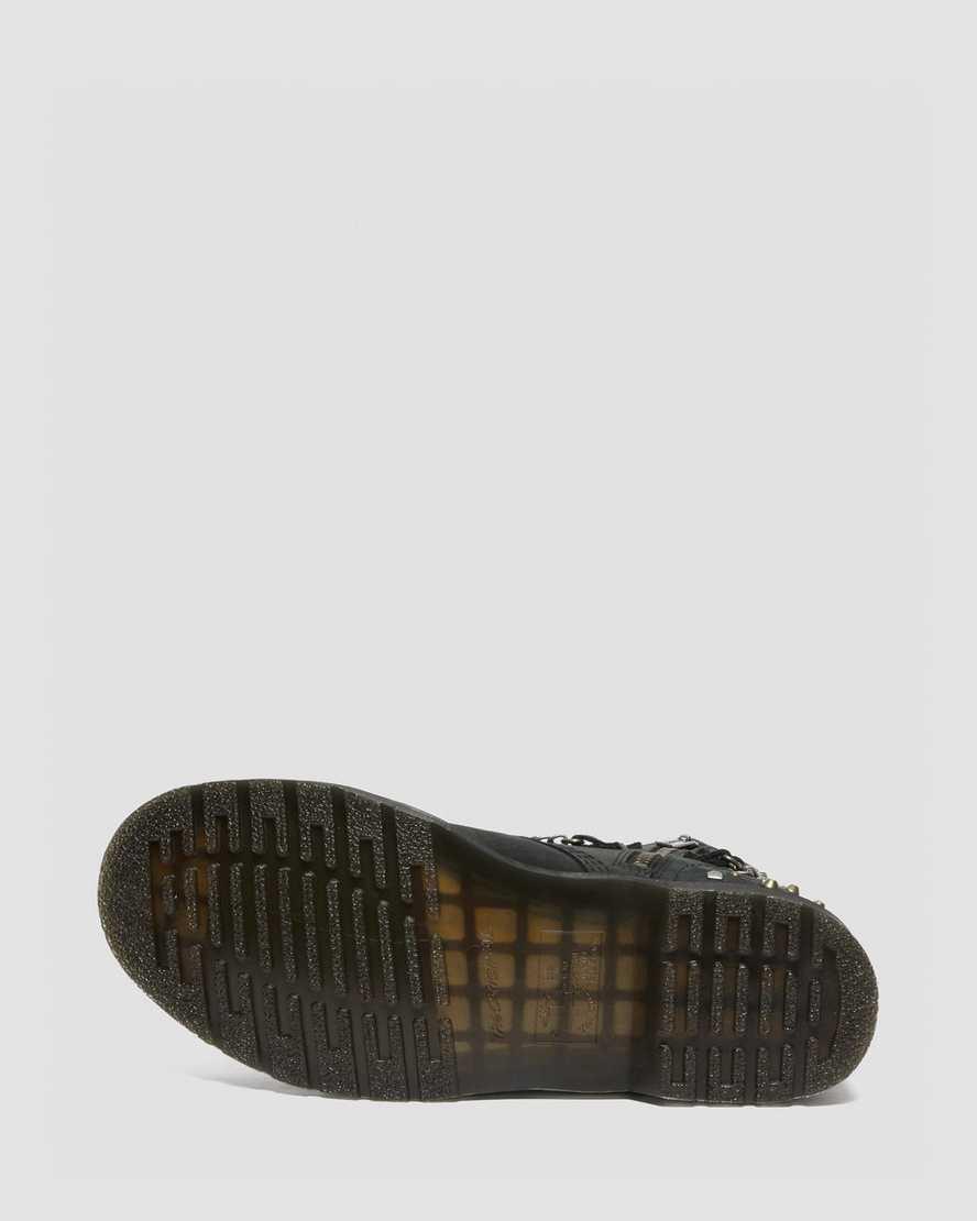 Botines Dr Martens 1460 Studded Chain Leather Lace Up Mujer Negras  España |  59127-OFBL