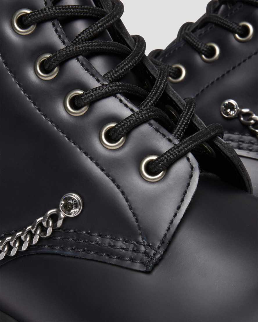 Botines Dr Martens 1460 Swarovski Leather Lace Up Mujer Negras  España |  67125-XHAK