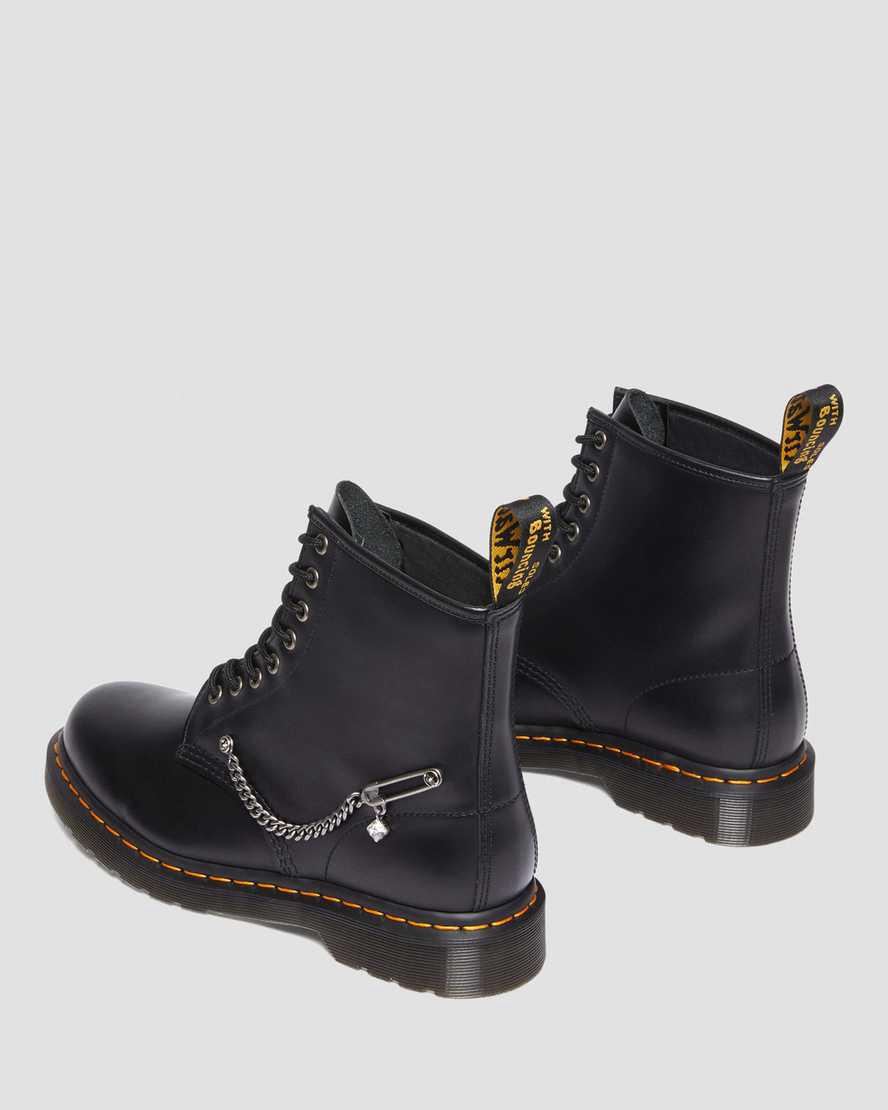 Botines Dr Martens 1460 Swarovski Leather Lace Up Mujer Negras  España |  67125-XHAK