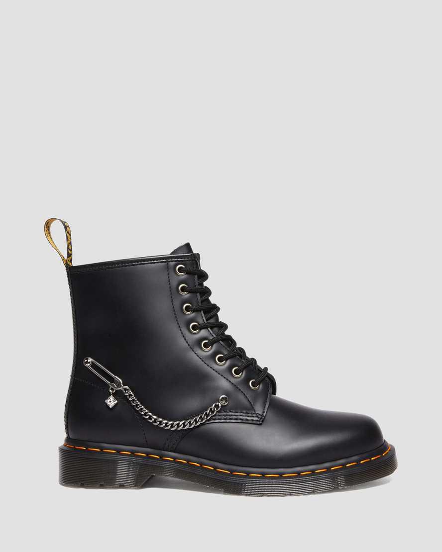 Botines Dr Martens 1460 Swarovski Leather Lace Up Mujer Negras  España |  67125-XHAK