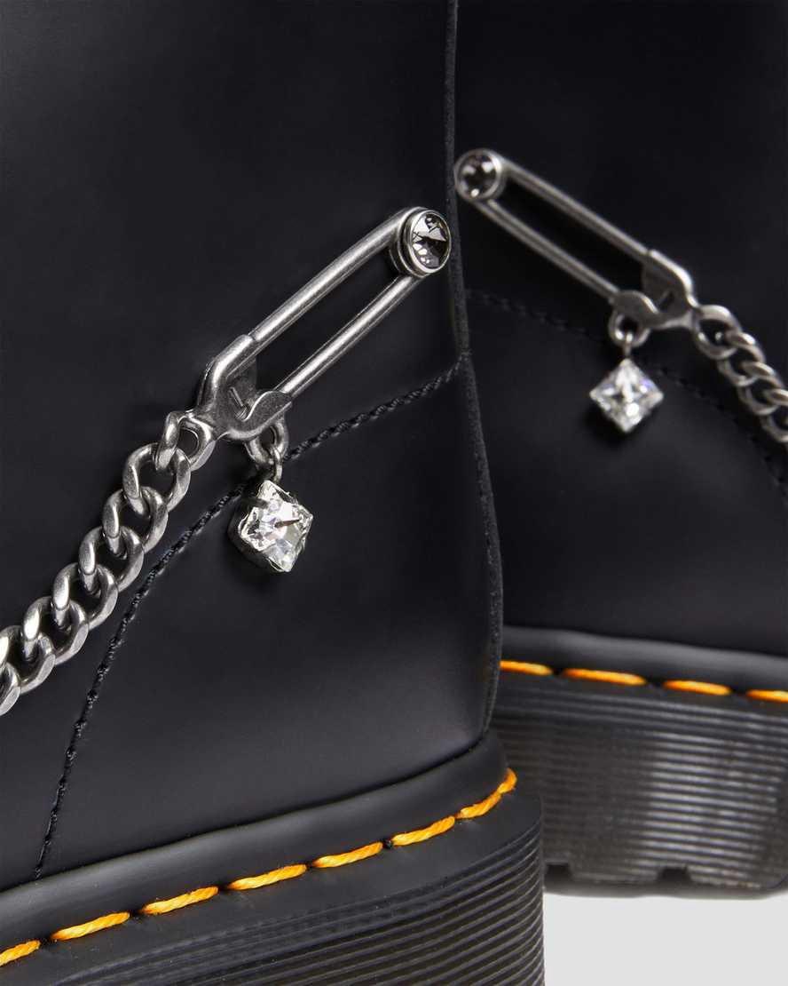 Botines Dr Martens 1460 Swarovski Leather Lace Up Mujer Negras  España |  67125-XHAK