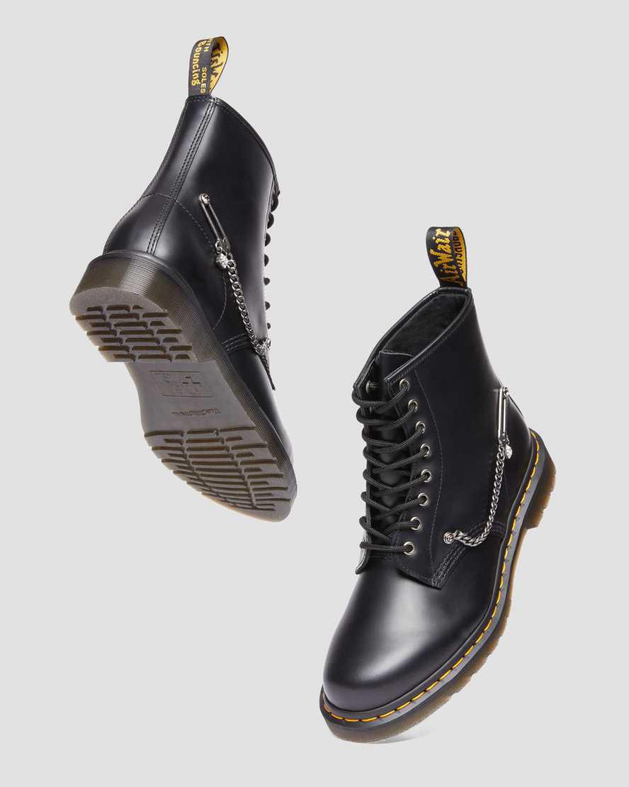 Botines Dr Martens 1460 Swarovski Leather Lace Up Mujer Negras  España |  67125-XHAK