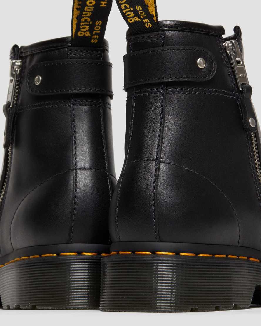 Botines Dr Martens 2976 Double Zip Leather Chelsea Mujer Negras  España |  23190-BYLA