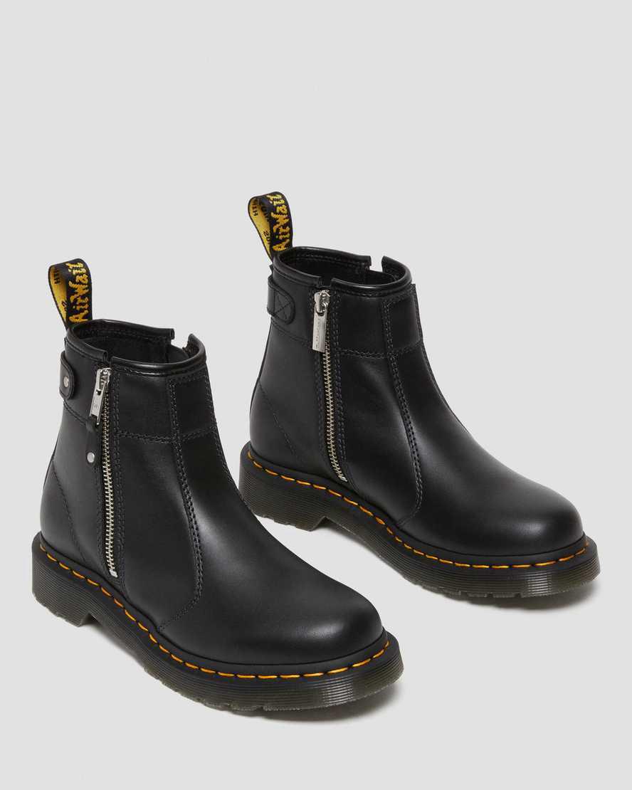 Botines Dr Martens 2976 Double Zip Leather Chelsea Mujer Negras  España |  23190-BYLA
