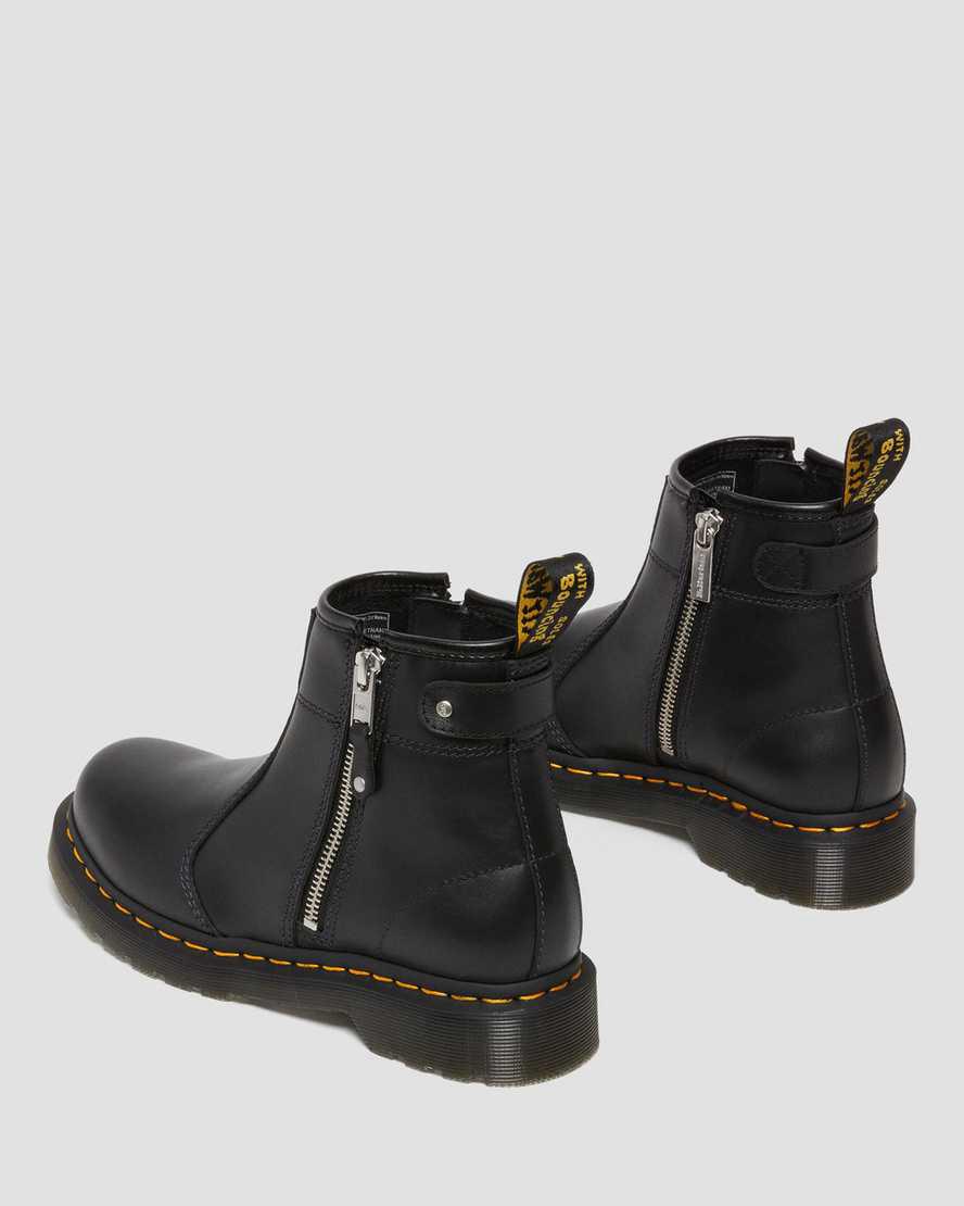 Botines Dr Martens 2976 Double Zip Leather Chelsea Mujer Negras  España |  23190-BYLA