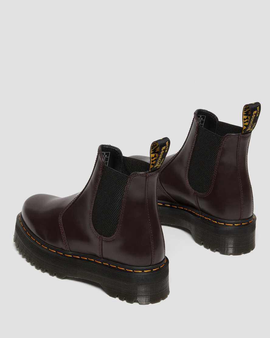 Botines Dr Martens 2976 Smooth Leather Platform Chelsea Hombre Burdeos  España |  20748-DCOI