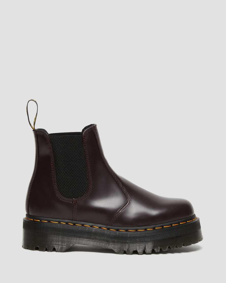 Botines Dr Martens 2976 Smooth Leather Platform Chelsea Hombre Burdeos  España |  20748-DCOI