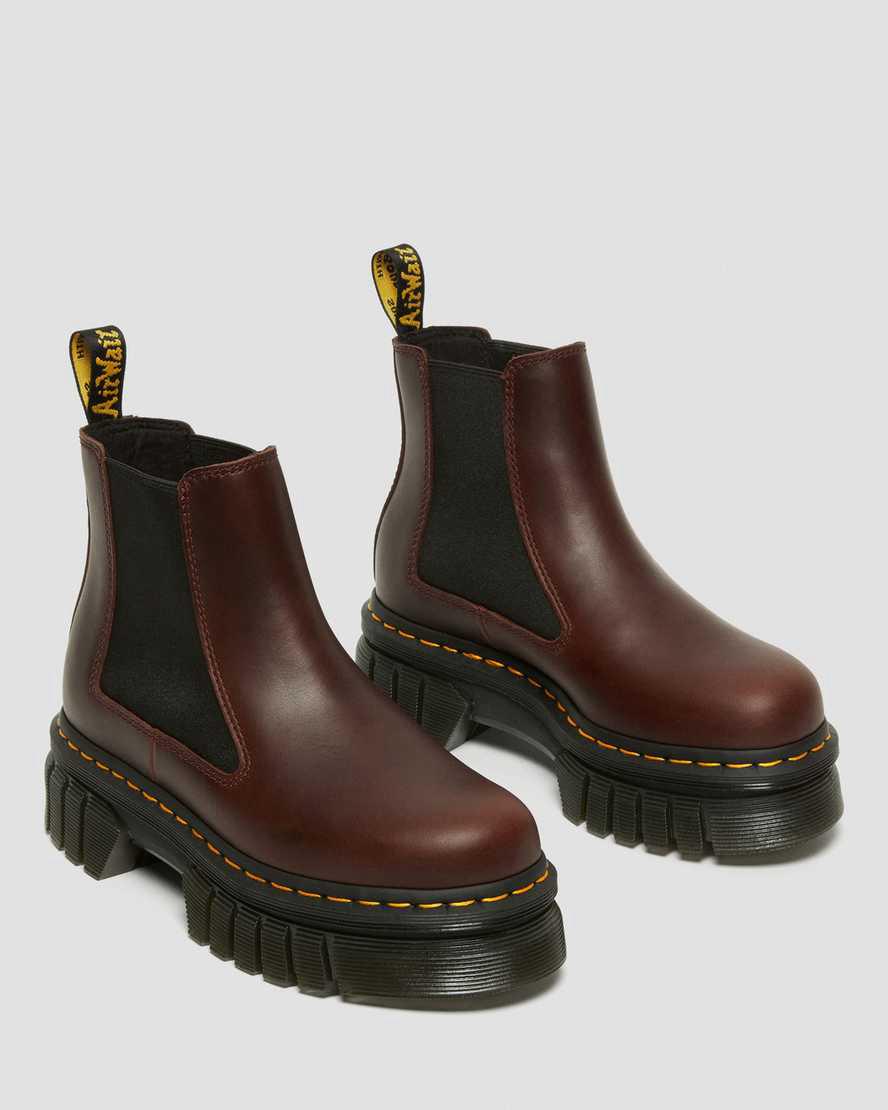 Botines Dr Martens Audrick Brando Leather Platform Chelsea Hombre Marrones  España |  14853-XHZV