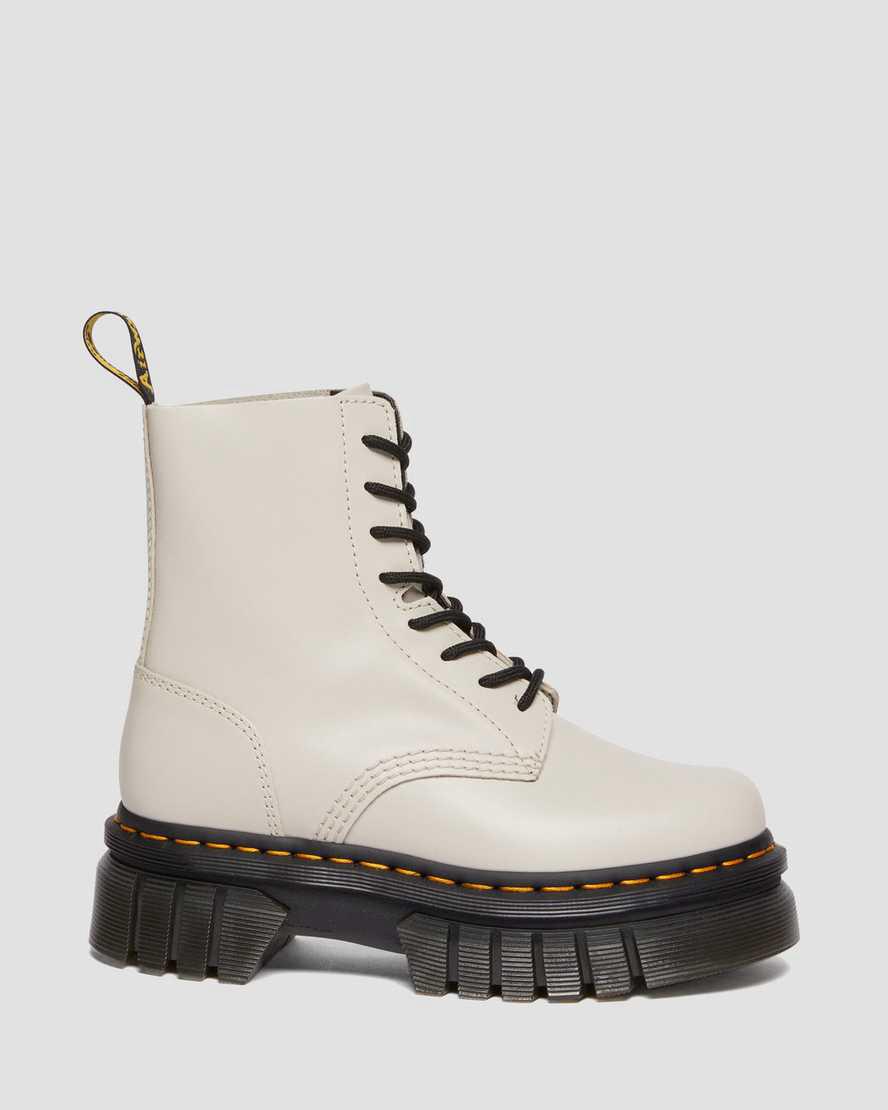 Botines Dr Martens Audrick Nappa Leather Platform Mujer Gris  España |  04138-VWJR