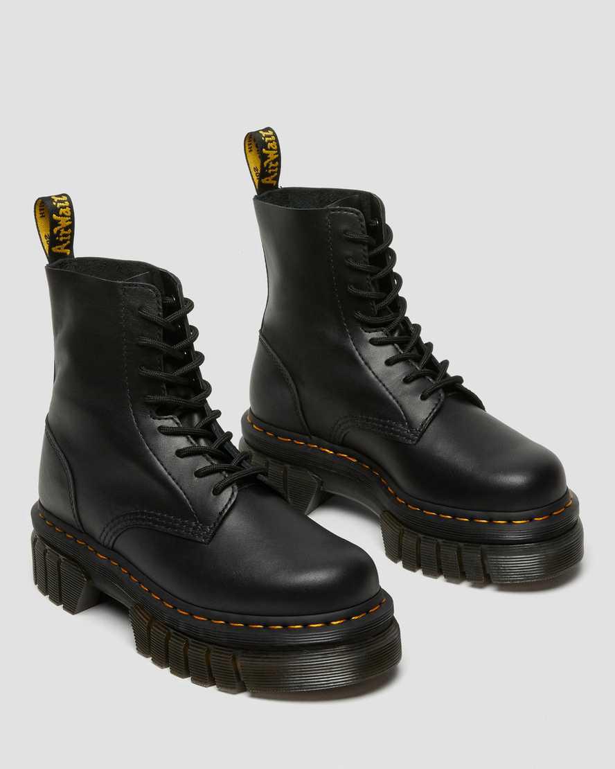 Botines Dr Martens Audrick Nappa Leather Platform Mujer Negras  España |  71694-MCKO
