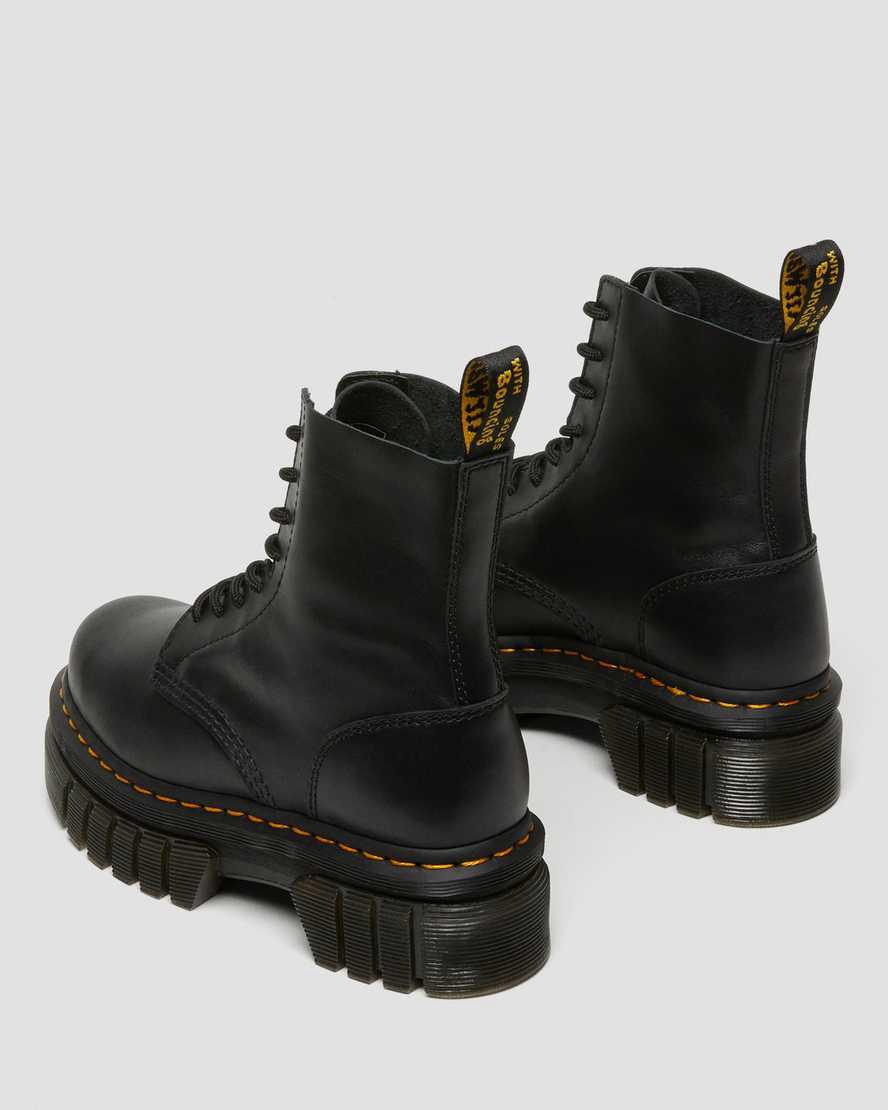 Botines Dr Martens Audrick Nappa Leather Platform Mujer Negras  España |  71694-MCKO