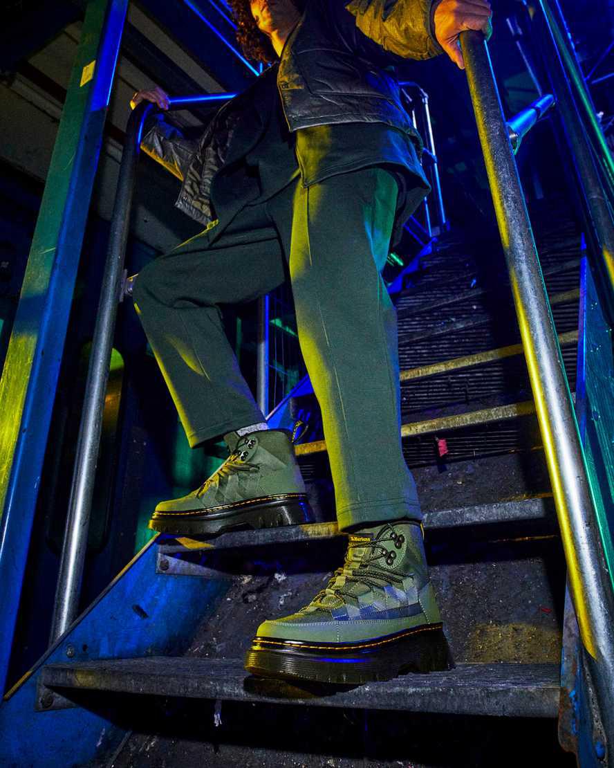 Botines Dr Martens Boury Leather Hombre Kaki Verde  España |  76259-JXZS