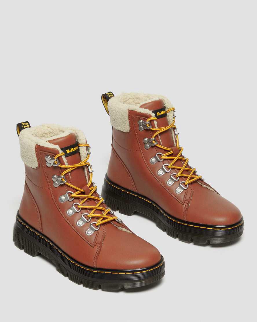 Botines Dr Martens Combs Faux Fur-Lined Mujer Marrones  España |  93408-NXSR