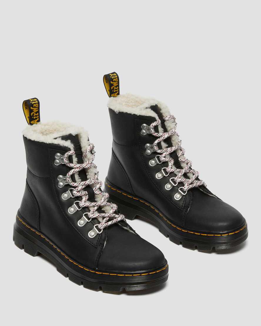Botines Dr Martens Combs Faux Shearling Lined Mujer Negras  España |  76435-AJSE