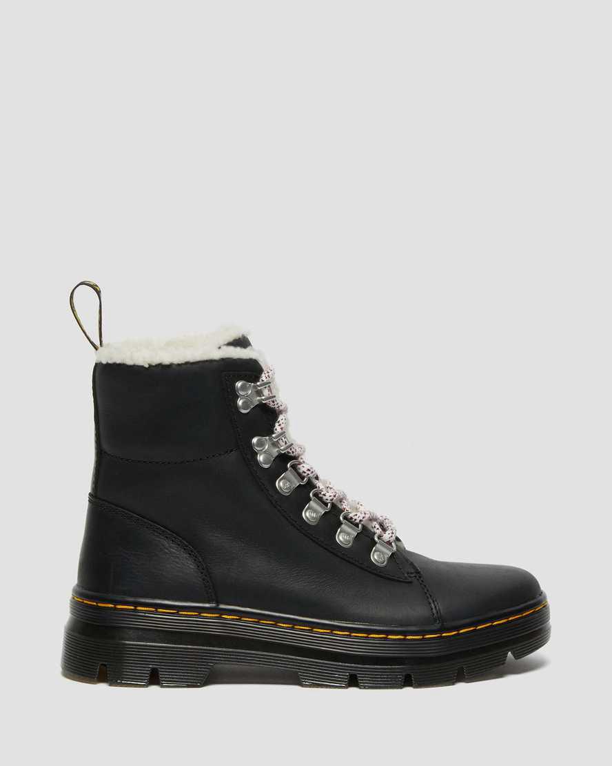 Botines Dr Martens Combs Faux Shearling Lined Mujer Negras  España |  76435-AJSE