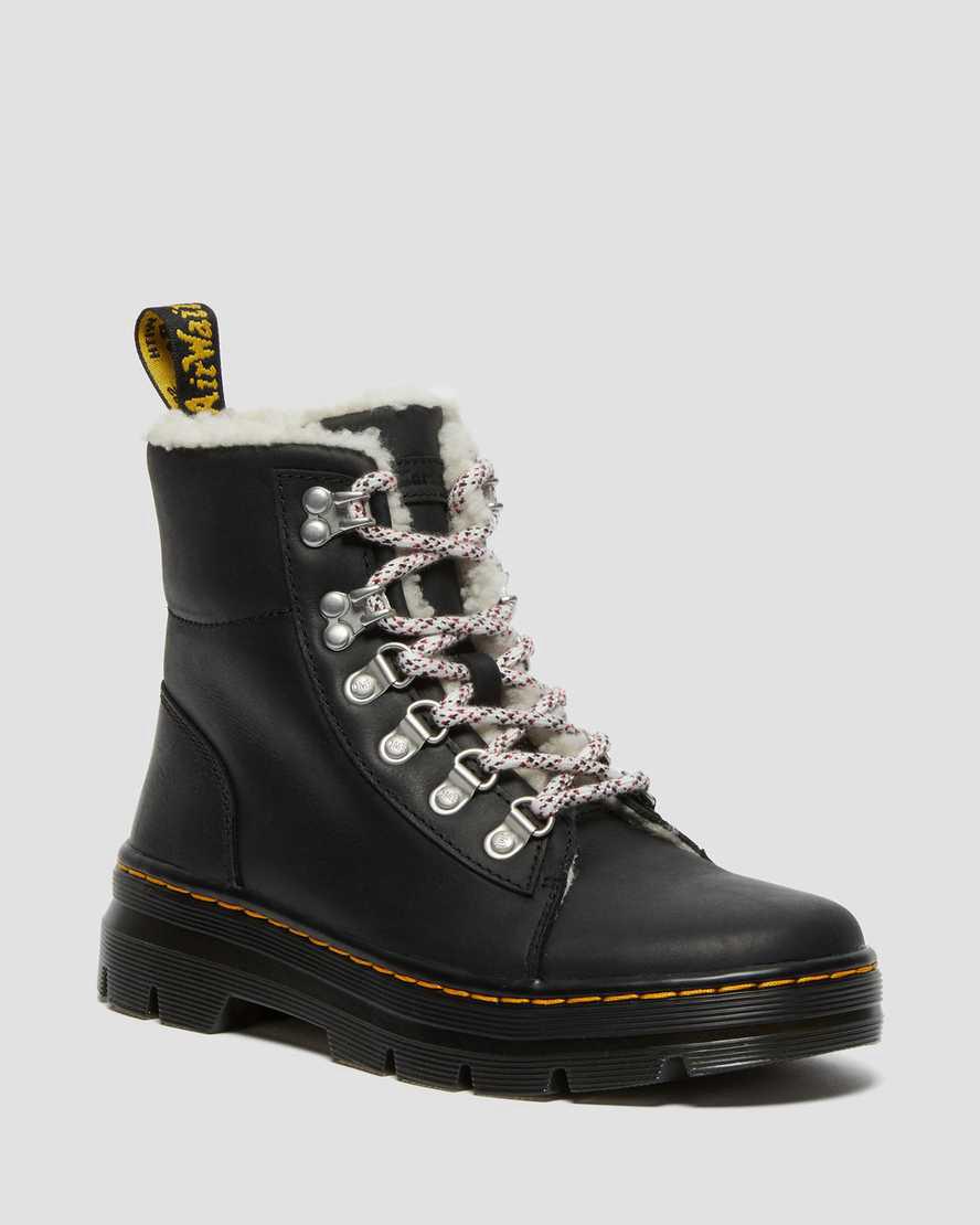 Botines Dr Martens Combs Faux Shearling Lined Mujer Negras  España |  76435-AJSE