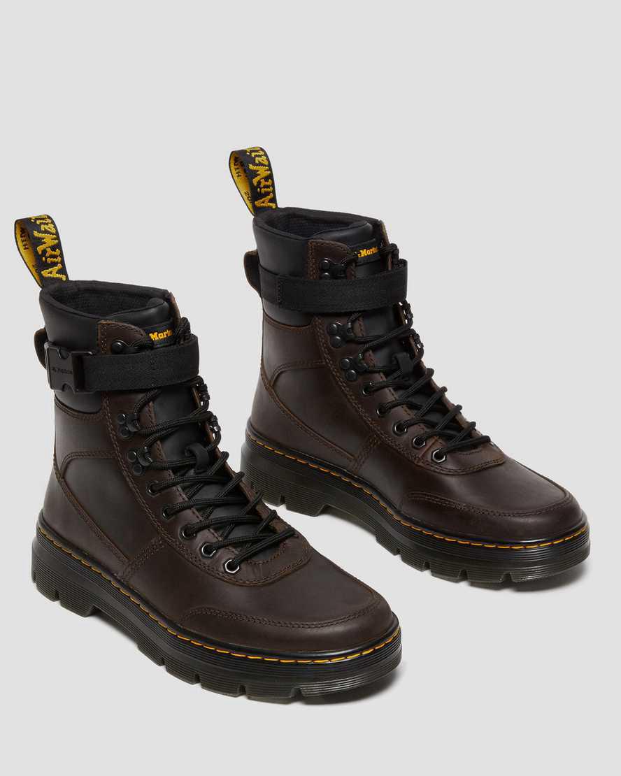 Botines Dr Martens Combs Tech Crazy Horse Leather Hombre Marrones Oscuro  España |  56327-BKUR