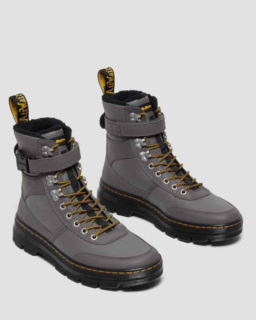 Botines Dr Martens Combs Tech Faux Fur-Lined Mujer Gris  España |  05897-MSDX