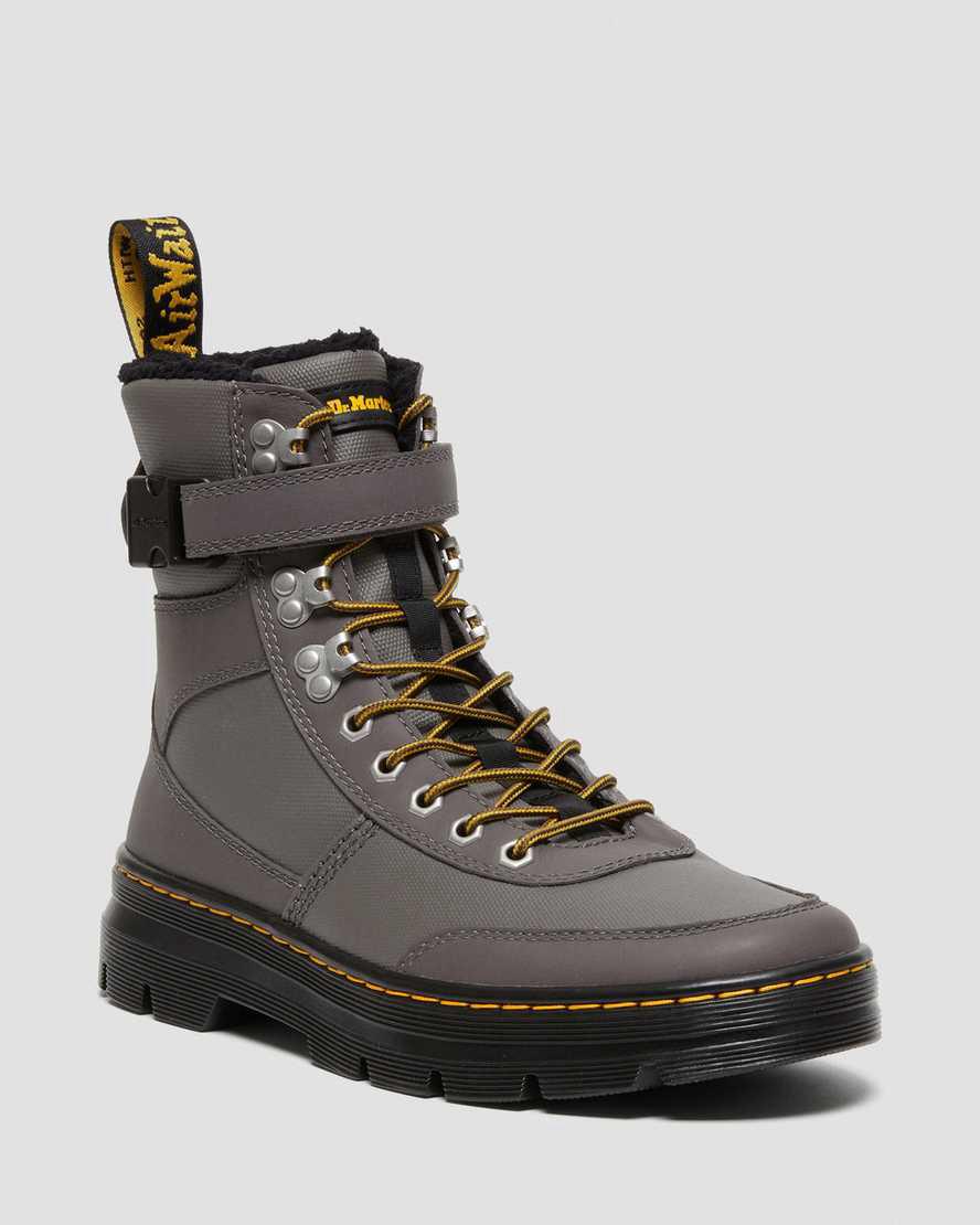 Botines Dr Martens Combs Tech Faux Fur-Lined Mujer Gris  España |  05897-MSDX