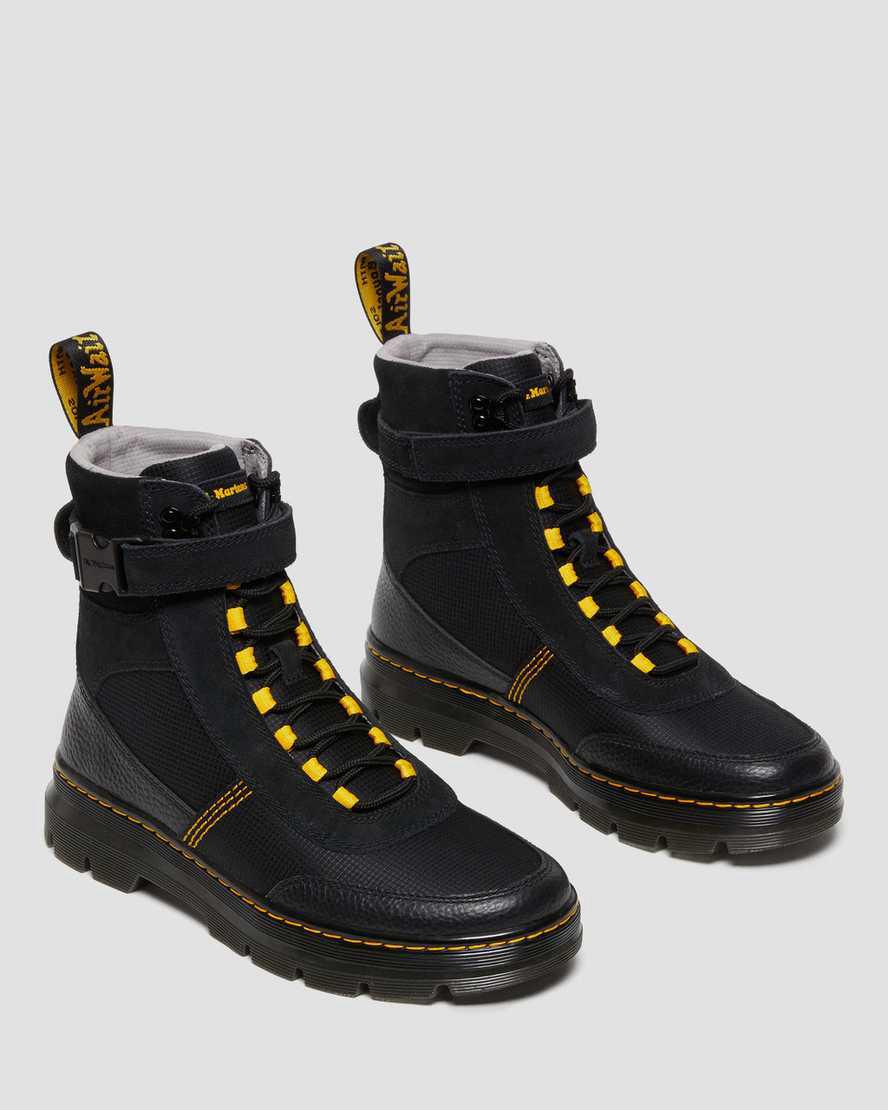 Botines Dr Martens Combs Tech Milled Nappa & Suede Mujer Negras  España |  20413-QWHR