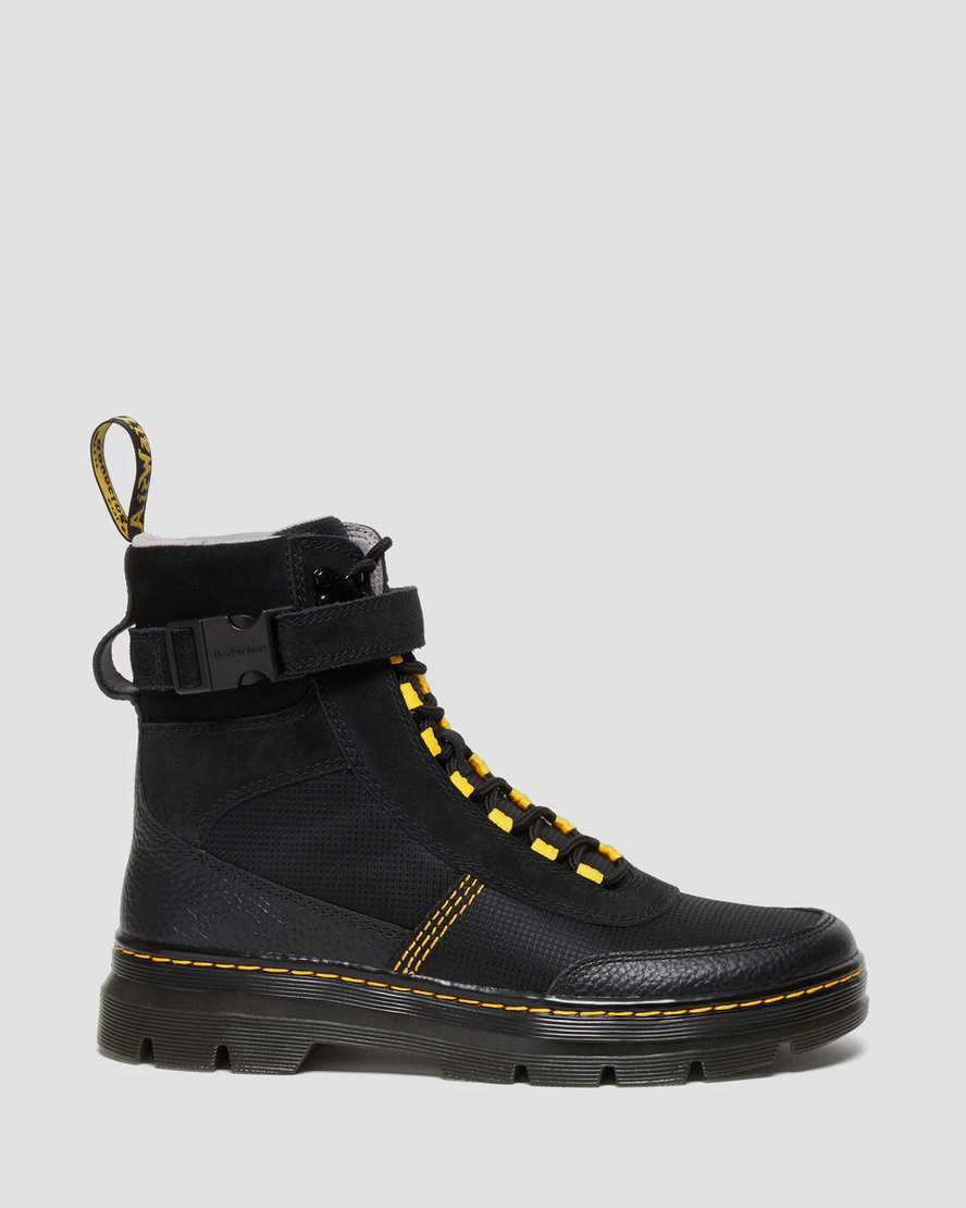 Botines Dr Martens Combs Tech Milled Nappa & Suede Mujer Negras  España |  20413-QWHR