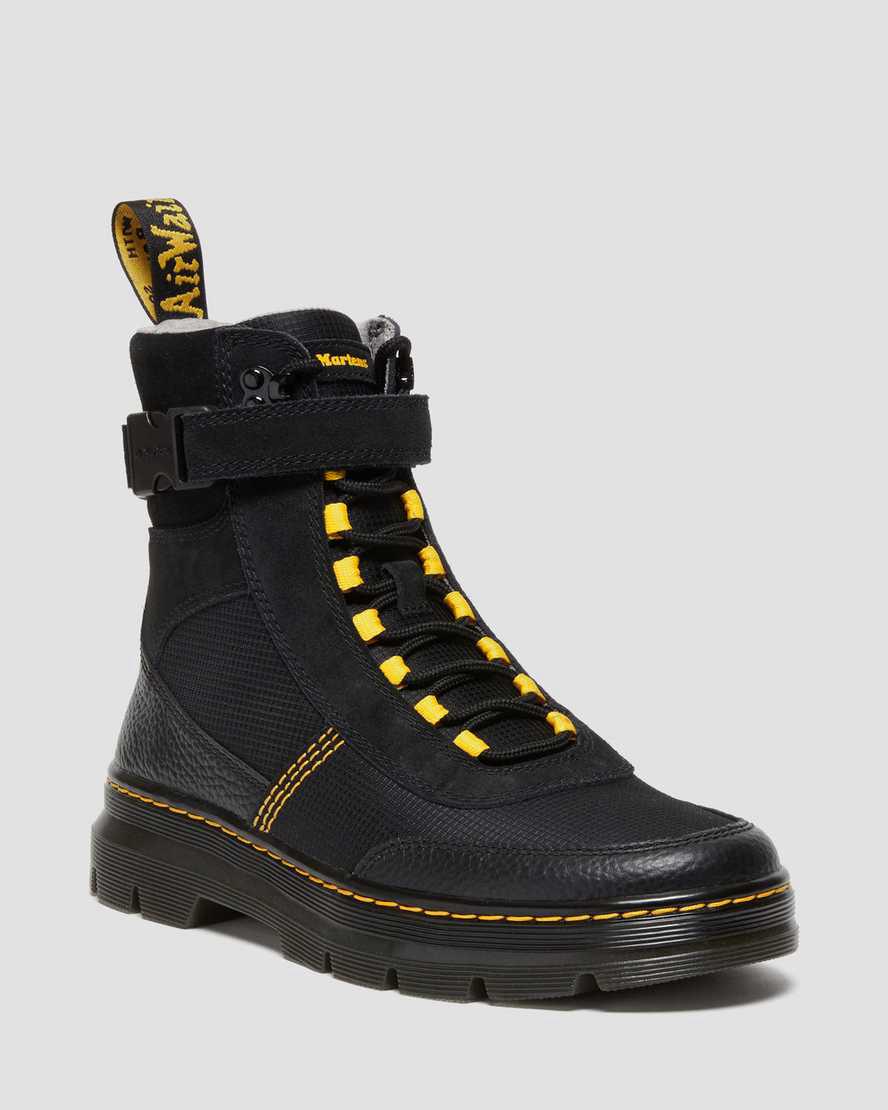 Botines Dr Martens Combs Tech Milled Nappa & Suede Mujer Negras  España |  20413-QWHR