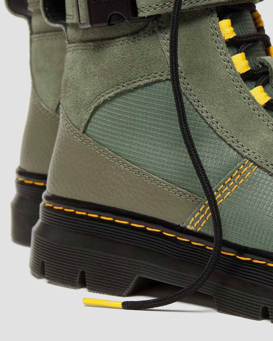 Botines Dr Martens Combs Tech Milled Nappa & Suede Mujer Kaki Verde  España |  62108-RYJV