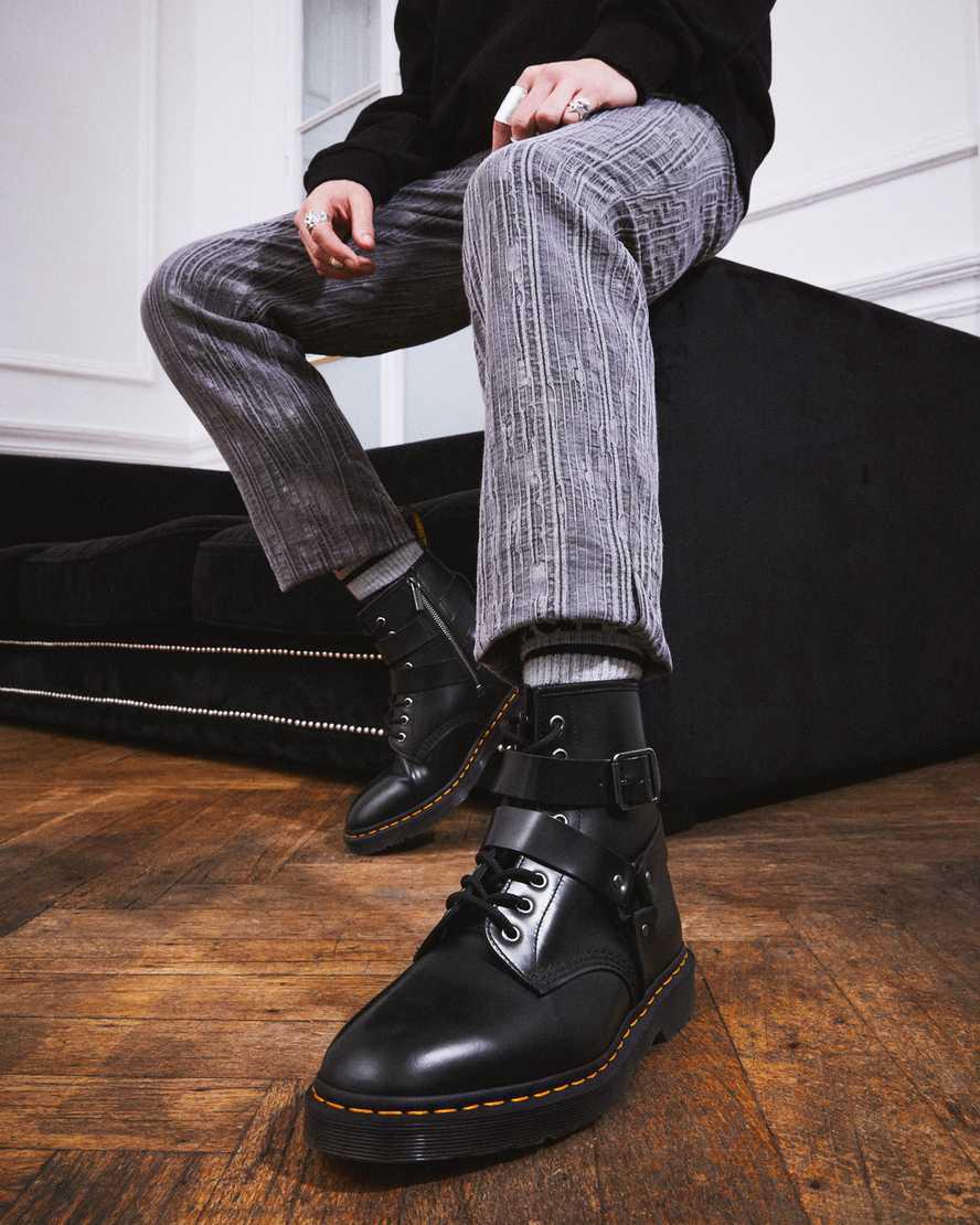 Botines Dr Martens Cristofor Leather Harness Lace Up Mujer Negras  España |  58673-YMXO