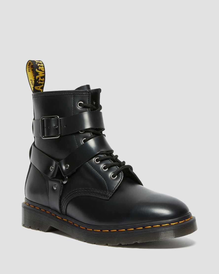 Botines Dr Martens Cristofor Leather Harness Lace Up Mujer Negras  España |  58673-YMXO