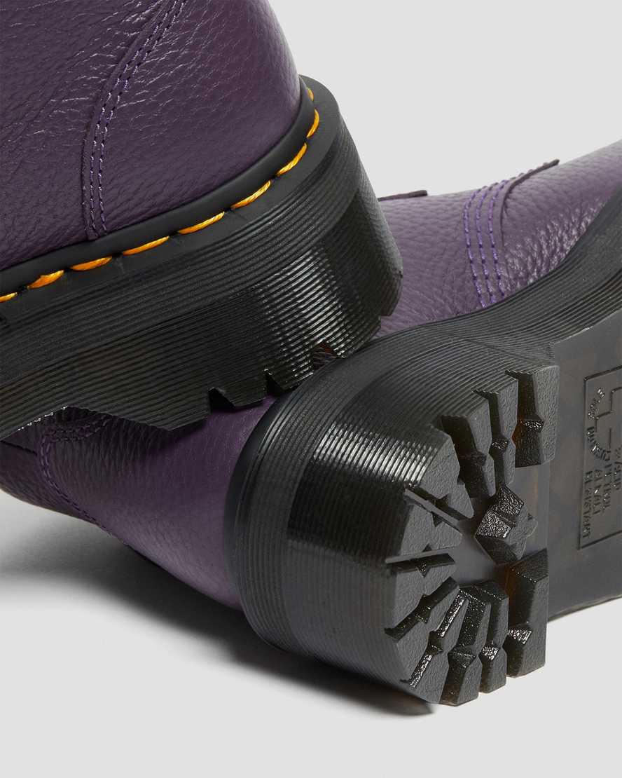 Botines Dr Martens Devon Heart Leather Platform Mujer Blackcurrant  España |  30682-VOAM