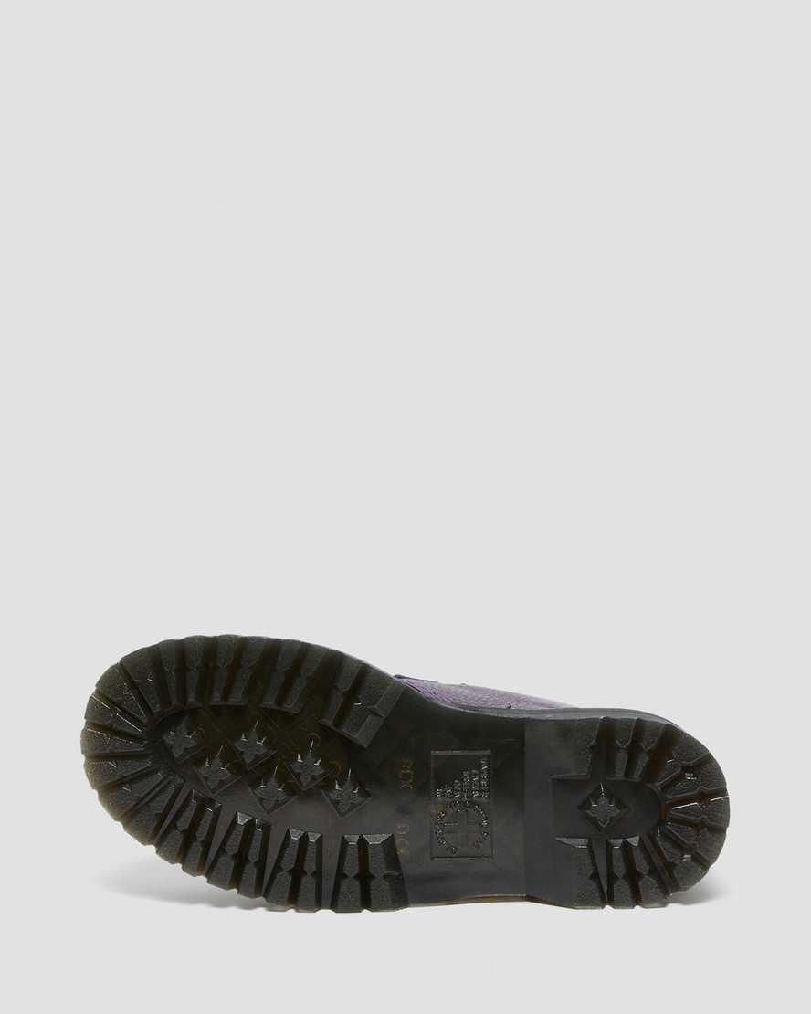 Botines Dr Martens Devon Heart Leather Platform Mujer Blackcurrant  España |  30682-VOAM